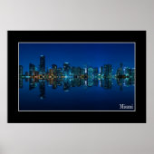 Miami skyline ' s nachts panorama - Poster (Voorkant)