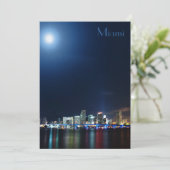 Miami skyline ' s nachts panorama - Uitnodiging (Staand voorkant)