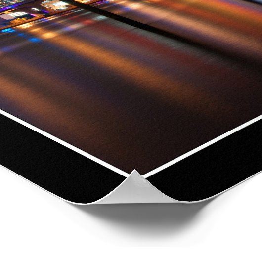 Miami skyline 's nachts - Poster (Hoek)