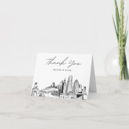 Miami Skyline schets moderne blanco dank u kaart