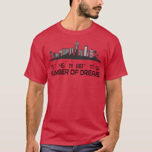 Miami Skyline Silhouet GPS Coördinaten Florida T-shirt