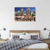 Miami skyline stad in Florida Canvas Afdruk (Insitu (Slaapkamer))