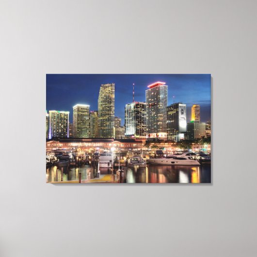 Miami skyline stad in Florida Canvas Afdruk (Voorkant)