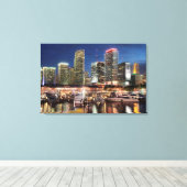 Miami skyline stad in Florida Canvas Afdruk (Insitu (Houten vloer))