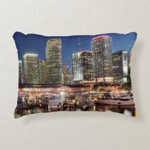 Miami skyline stad in Florida Decoratief Kussen