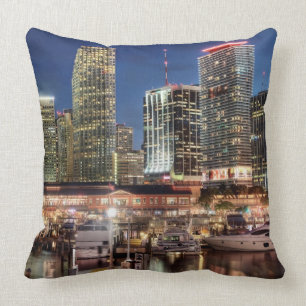 Miami skyline stad in Florida Kussen