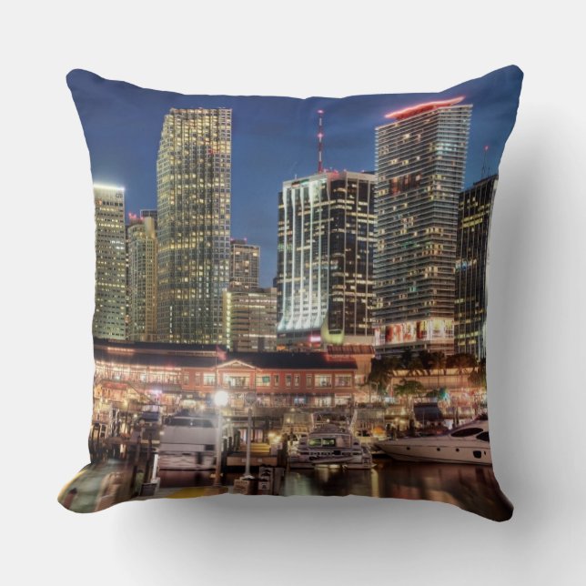Miami skyline stad in Florida Kussen (Voorkant)