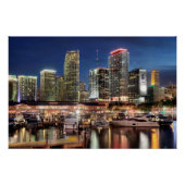 Miami skyline stad in Florida Perfect Poster (Voorkant)