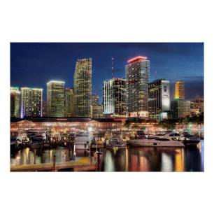 Miami skyline stad in Florida Perfect Poster