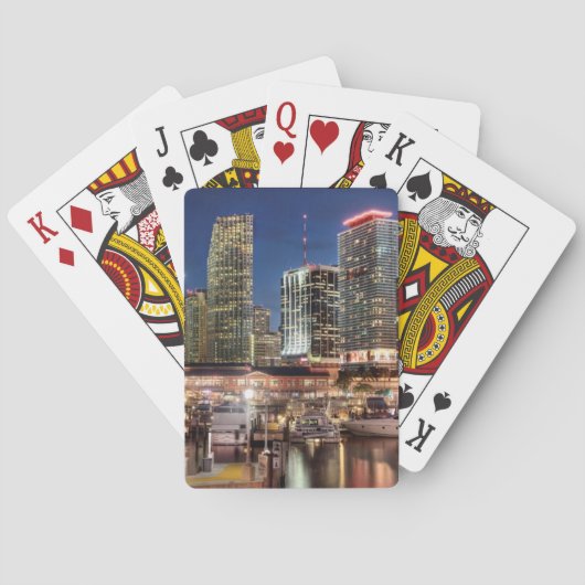 Miami skyline stad in Florida Pokerkaarten (Achterkant)