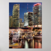 Miami skyline stad in Florida Poster (Voorkant)