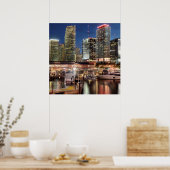 Miami skyline stad in Florida Poster (Keuken)