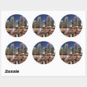 Miami skyline stad in Florida Ronde Sticker (Vel)