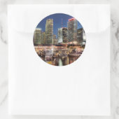 Miami skyline stad in Florida Ronde Sticker (Tas)