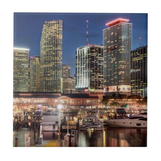 Miami skyline stad in Florida Tegeltje (Voorkant)