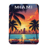 Miami Skyline Sunset Magneet (Verticaal)