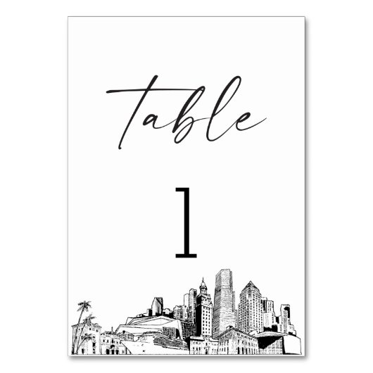 Miami Skyline tafelnummer 3.5x5 Kaart (Voorkant)