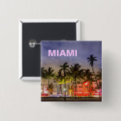 MIAMI SKYLINE VIERKANTE BUTTON 5,1 CM (Voorkant /achterkant)
