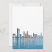 Miami Skyline Watercolor Destination Wedding Save The Date (Achterkant)