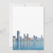 Miami Skyline Watercolor Elegant Wedding Kaart (Achterkant)