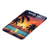 Miami Skyline Zonsondergang Magneet (Linkerzijde)