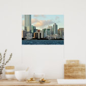 Miami skyscrapers tegen brede heldere hemel poster (Keuken)