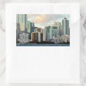 Miami skyscrapers tegen brede heldere hemel rechthoekige sticker (Tas)