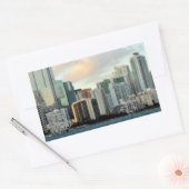 Miami skyscrapers tegen brede heldere hemel rechthoekige sticker (Envelop)