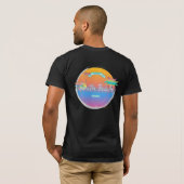 Miami-South Beach Florida, Cool Graphic Zwart T-shirt (Achterkant volledig)