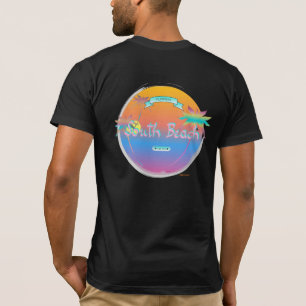 Miami-South Beach Florida, Cool Graphic Zwart T-shirt