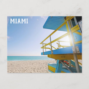 Miami South Beach Florida Lifeguard Station Reizen Briefkaart
