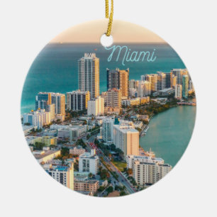 Miami South Beach Florida Ocean Uitzicht Keramisch Ornament