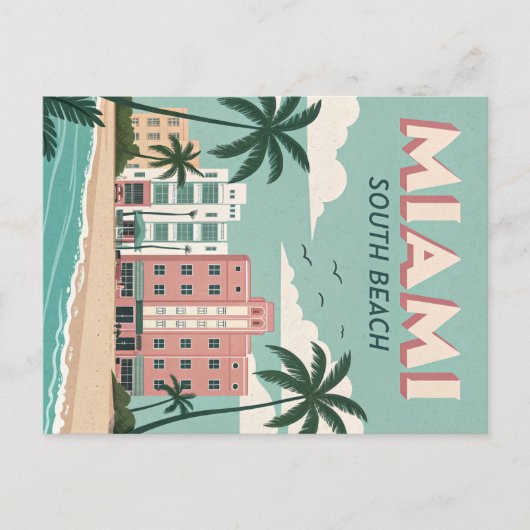 Miami South Beach:  kustcharme Briefkaart (Voorkant)