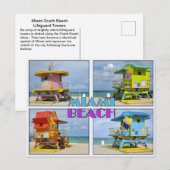 Miami South Beach Lifeguard Towers Briefkaart (Voorkant / Achterkant)