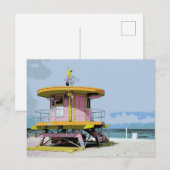 Miami South Beach Roze Lifeguard Tower Briefkaart (Voorkant / Achterkant)