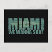 Miami stad Florida blauw Feestdagenkaart (Voorkant)