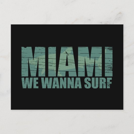 Miami stad Florida blauw Feestdagenkaart (Voorkant)