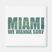 Miami stad Florida blauw Magneet (Voorkant)