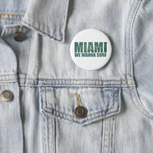 Miami stad Florida blauw Ronde Button 5,7 Cm