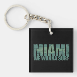 Miami stad Florida blauw Sleutelhanger