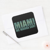 Miami stad Florida blauw Vierkante Sticker (Envelop)