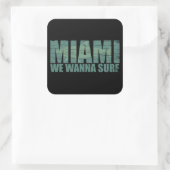 Miami stad Florida blauw Vierkante Sticker (Tas)