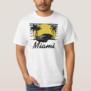 Miami (stadsnaam) Beach Sunset Surf Car T-shirt
