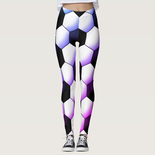 Miami Stijl Voetbal Patroon Transparante achtergro Leggings (Voorkant)