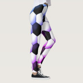 Miami Stijl Voetbal Patroon Transparante achtergro Leggings (Rechts)