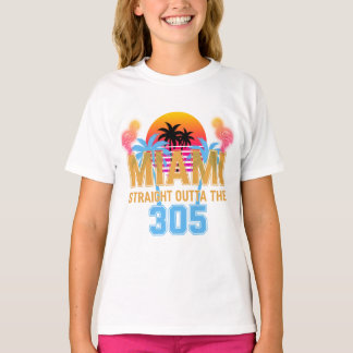Miami Straight Outta The 305 Vintage Zonsondergang T-shirt