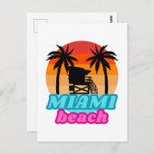  Miami strand Florida Briefkaart (Voorkant / Achterkant)