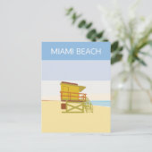  Miami strand Florida Illustratie Briefkaart (Staand voorkant)