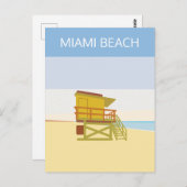  Miami strand Florida Illustratie Briefkaart (Voorkant / Achterkant)