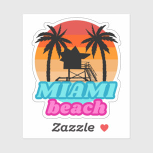 Miami strand Summer time Lifeguard tower 1 Sticker